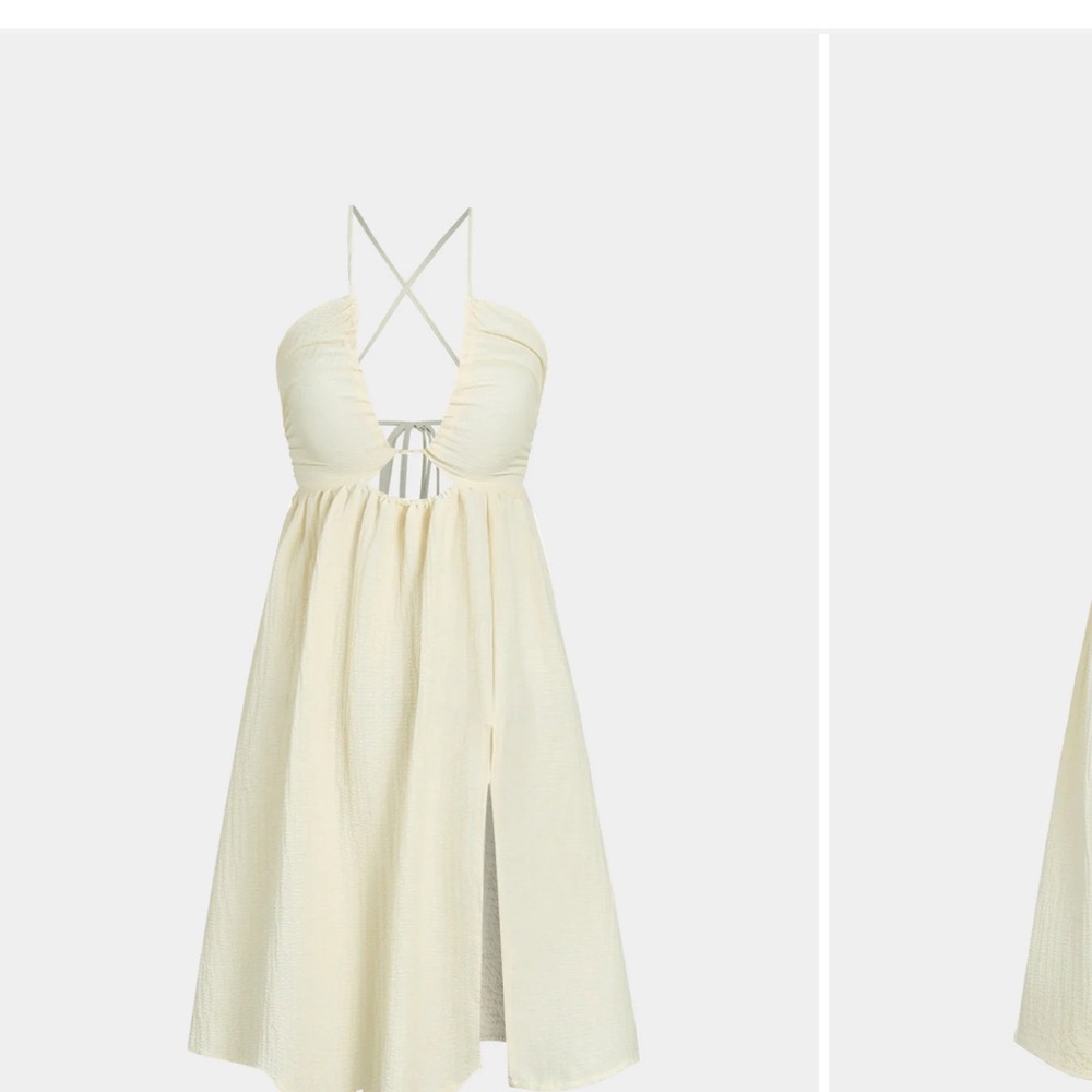 Chic Cream Halter Dress